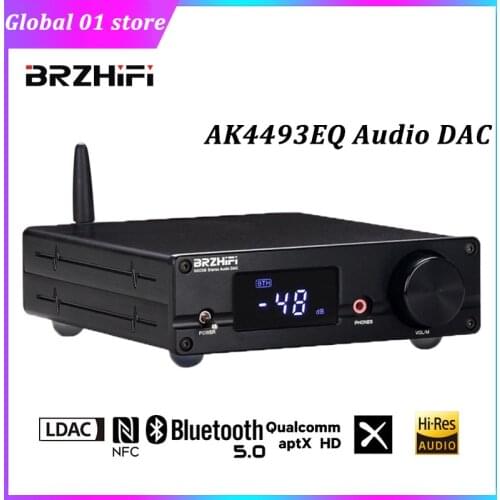 BRZHIFI NXC06 Audio Decoder Dual AK4493 DAC CSR8675 Bluetooth 5.0 USB DSD 512 PCM32Bit 384KHz Amp With 3.5MM Headphone Amplifier