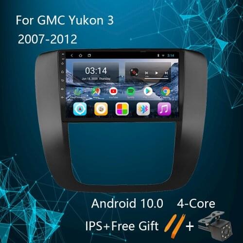 2DIN Android 10.0 Car Multimedia Player Audio For GMC Yukon Chevrolet Tahoe Suburban 2007-2012 IPS 4-Core 2GB+32GB Carplay TMPS