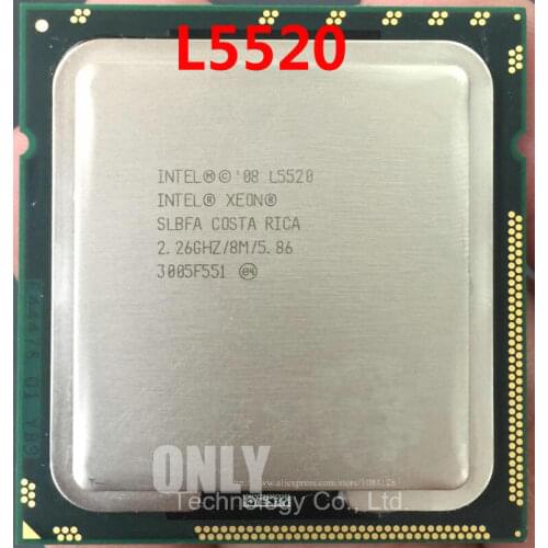 Free shipping L5520 CPU processor /2.26GHz /LGA1366/8MB L3 Cache/Quad-Core/ server CPU
