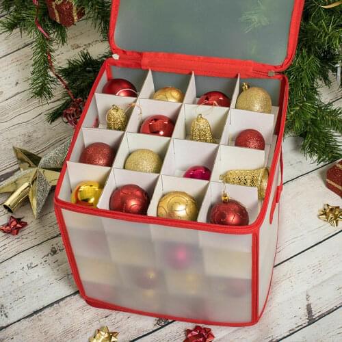 Bauble Storage Box Christmas Xmas Tree Decoration Organizer Baubles Decor Bag Bauble Storage Divider
