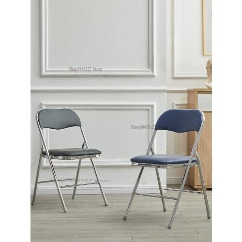 Household Folding Chair Portable Office Conference Chair Simple Computer Chair Dining Chair Seat Training Chair Stool Backrest C