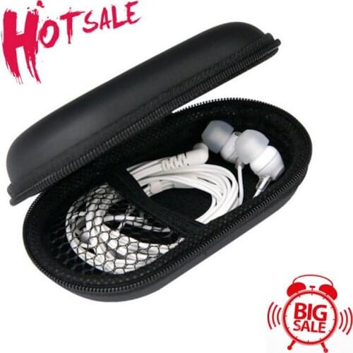 Earphone Case Box Storage Bag Big Zipper Hard Headphone Case Protective USB Cable Organizer Portable Earbud Accessories