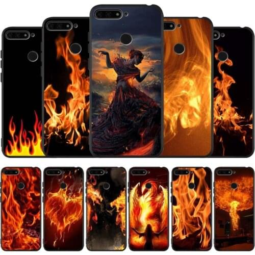 Fire black Silicone Phone Case For honor 30 20 Pro 8 8X 9 10 20 Lite Mate 10 20 30 Lite Pro cover
