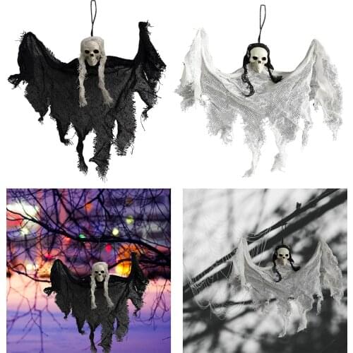 Halloween Hanging Skeleton Animated Ghost Creepy Skull Head Haunted House Party Halloween Decoration Prop