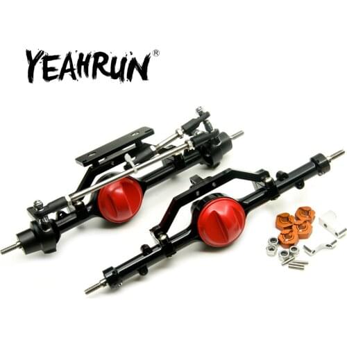 YEAHRUN RC Model Car Upgrade Parts Complete Aluminum Metal Alloy Front Rear Axle for Axial SCX10 D90 D110 1:10 RC Crawler Car
