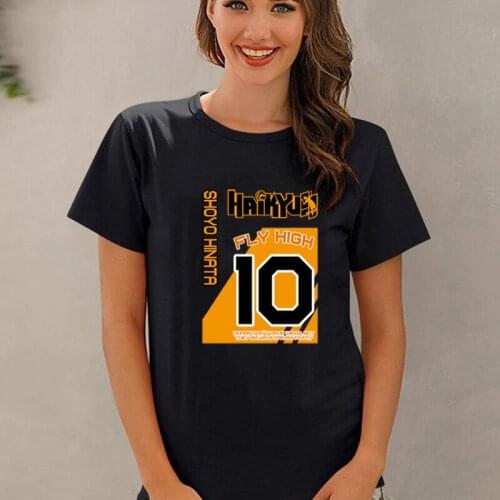 Fashion Fly High Oya Oya Oya Haikyuu Anime Tshirt for Women Short Sleeve Shoyo Hinata Printed Tops Hot Sale Casual Manga Tees