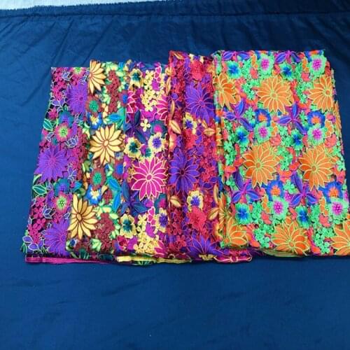 Nigerian Lace Fabric 2021 High Quality Lace Water Soluble Embroidered Fashion Soft Lace Fabric 5 Yards