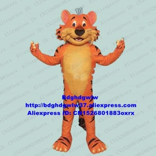 Orange-yellow Tiger Tigerkin Tigress Mascot Costume Adult Cartoon Character Promotional Compaign Stage Properties zx2684