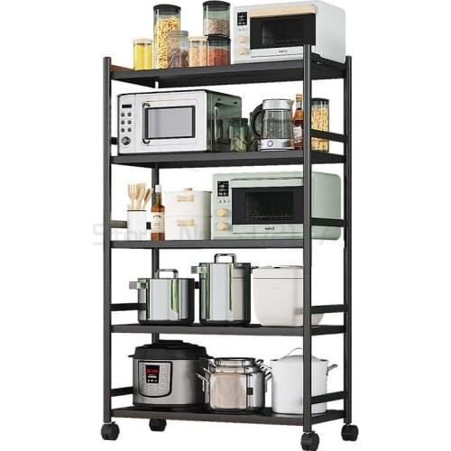 Kitchen shelf floor multi-layer stainless steel storage shelf household pan oven microwave oven shelf storage cabinet