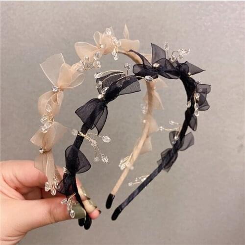 Lace Flower Rhinestone Hairbands For Women Wedding Hair Accessories Fancy Headband for Girls Headbands Head Wrap