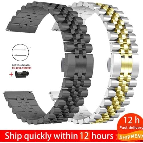 20mm 22mm Stainless Steel Strap for Xiaomi Huami Amazfit GTR 47mm 42mm Metal Bracelet Band Amazfit Stratos 3 GTS Bip Watchband