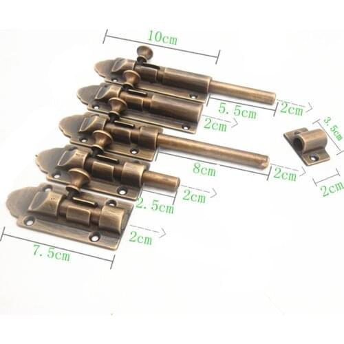 Retro Door Latch Sliding Lock Chinese Door Bolts Insert Hardware Slide Bolt Latches Security Lock Gate Cabinet Latch Antique