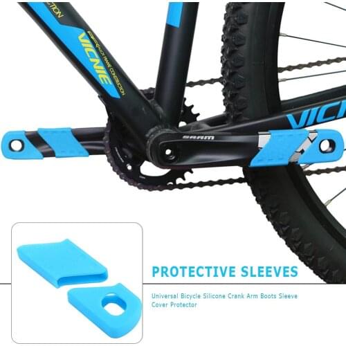 MTB Crank Protective Sleeve Cover Silicone Anti-slip Bike Crank Arm Boots Protectors Bike Crankset Protection Supplies