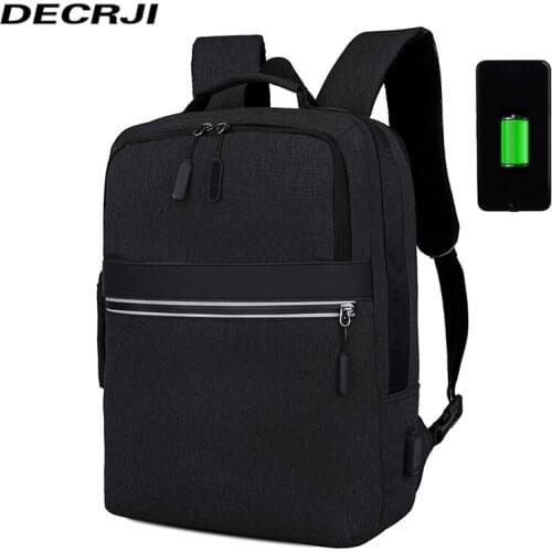 DECRJI Oxford 15.6 Inch Laptop Backpack Unisex Multifunction Men Anti-theft Backpack USB Charging Backpack School Women Bagpack