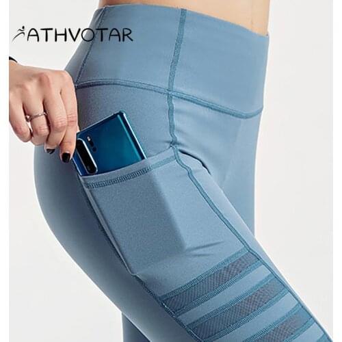 ATHVOTAR Sexy Women Pants Stripe Mesh High Waist Hip Lift Fashion Sport Gym Clothing Tights Running Quick Dry Fitness Leggings