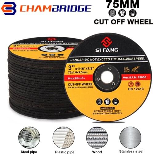 3 inch Diameter 75mm Metal Cutting Disc for Angle Grinder Stainless Steel Cut Off Wheel Fiber Cutter Reinforced Resin Blade