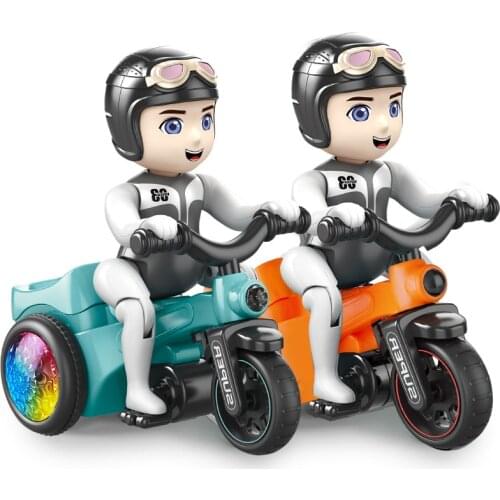 Three Wheeled Motorcycle Stunt Tricycle Electric Universal Car Toy Music Light Cartoon Dump Truck Childrens Toy for Boy