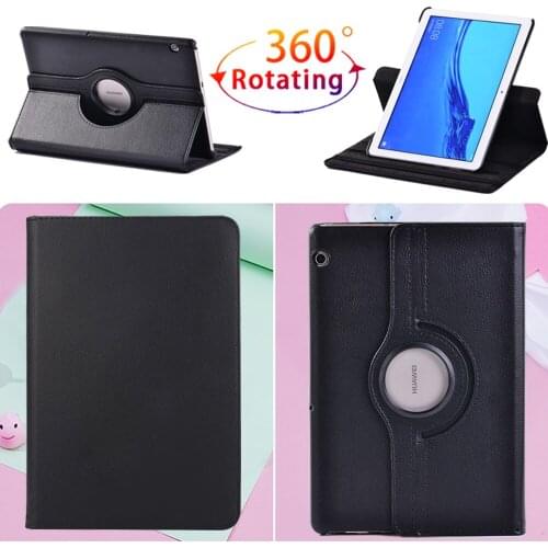 360 Rotating Tablet Case for Huawei MediaPad T3 10 9.6"/T5 10 10.1" Anti-Dust Anti-fall Protective Cover Case+Free Stylus