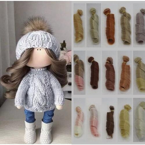High Quality 15cm High Temperature Heat Resistant Doll Hair for 1/3 1/4 1/6 BJD Roman Curly Hair for Russian Handmade Doll