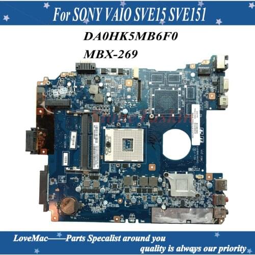High quality A1876097A DA0HK5MB6F0 mainboard FOR SONY SVE151D11L SVE151 MBX-269 HM76 Laptop motherboard DDR3 100% well work