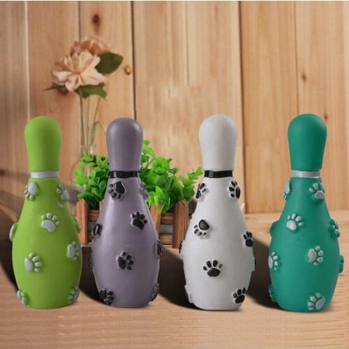 1PCS Pet Sounding Toy Bowling Dog Chew Toy Interactive Funny Bowling Shaped Sound Toy Bite-resistant Dog Cleansing Teeth