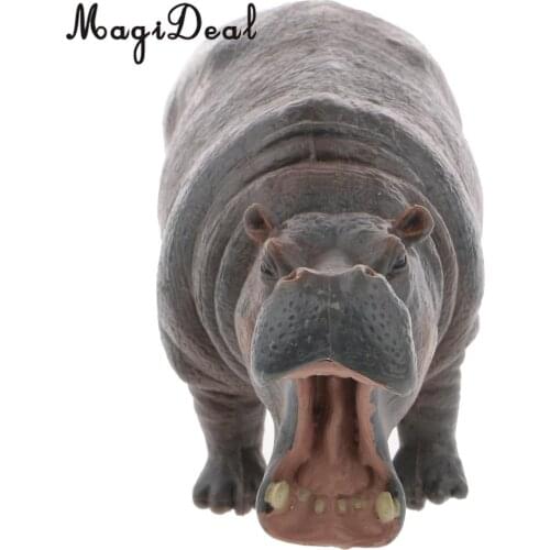 MagiDeal 1Pc Realistic Hippopotamus Wild Wildlife Zoo Animal Figurine Model Action Figure for Kids Story Telling Props Toy Gift
