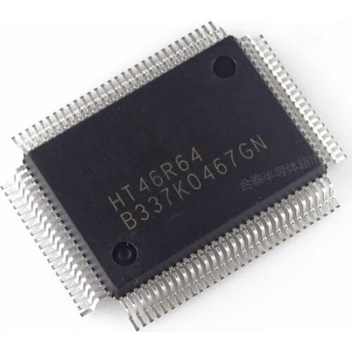 10PCS HT46R64 QFP100 original High quality A/D with LCD Type 8-Bit MCU IC NEW
