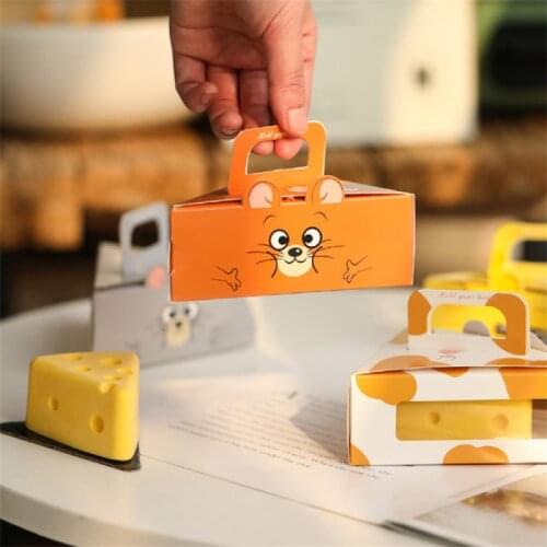 10pcs Cheese Cake Packaging Box Portable Triangle Pastry Box Mousse Pudding Cheese Slice Cake Small Box
