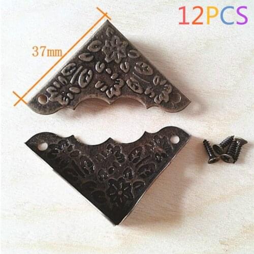 12pcs practical metal bronze Book Scrapbooking Album Menu Folder Corner Protectors Corner For Photo Album DIY