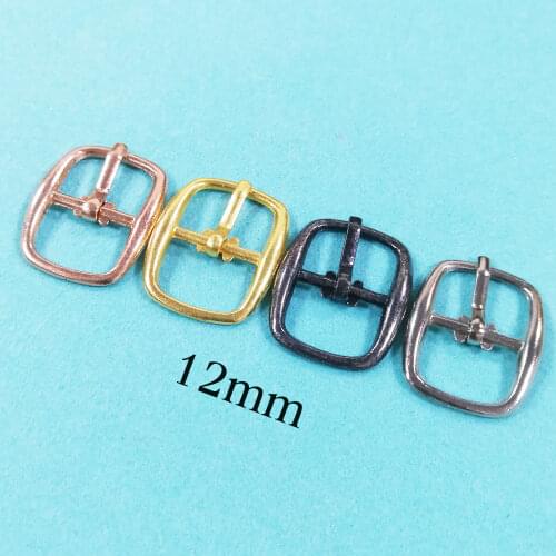 40PCS Buckle Silver/Gold/Rose Gold/Black Strap Buckle,Square Center Bar Buckles Straps,Shoe buckle,Fasteners Belt Buckle 1/2"