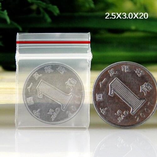 500pcslot Mini Self Sealing Zip Lock Plastic Bags 2.5x3cm 0.2mm Thick Transparent Earrings Small Plastic Bag With Zipper Z023