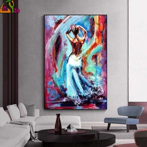 Abstract Colorful Dancing Woman 5d Diy Diamond Painting Cross Stitch Kits Full Square Diamond Embroidery Living Room Home Decor