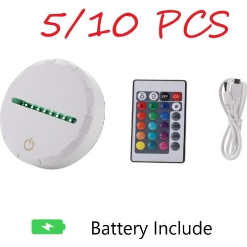 3D Acrylic Lamp Base Rechargeable Night Light Remote Touchable USB Luminous Lampda Replacement
