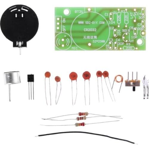 1 PC Simple FM Wireless Microphone Parts Electronic Training DIY Kit New
