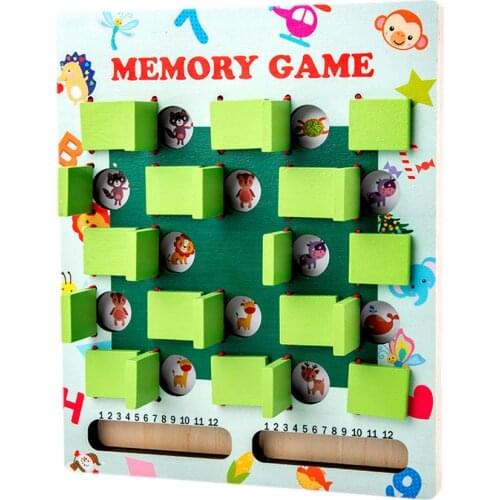 Wooden Memory Matching Game Memory Big Bang Flip Chess Logical Thinking Training Educational Toys