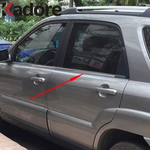 For Kia Sportage 2007 2008 2009 Stainless Steel Car Window Bottom Trim Decoration Molding Strip Trims Car Styling Accessories