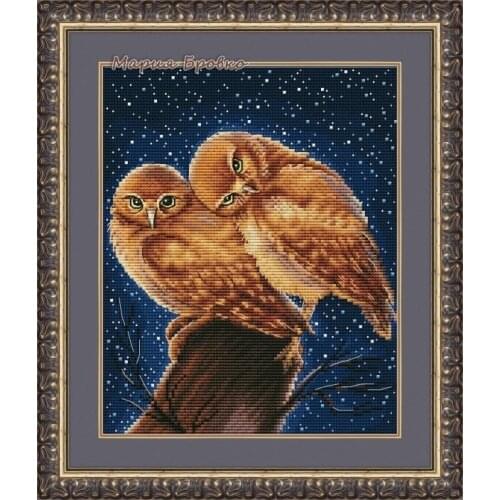 -Two good friends 28-33 Cross Stitch Set Cross-stitch Kit Embroidery Needlework Craft Packages Cotton Fabric Floss