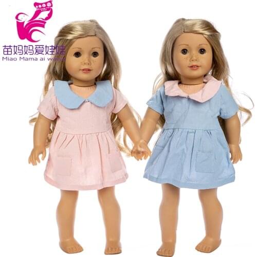 Doll Denim Dress Clothes Fit for 43cm New Born Baby Doll Coat 18 Inch 45cm Girl Doll Clothes