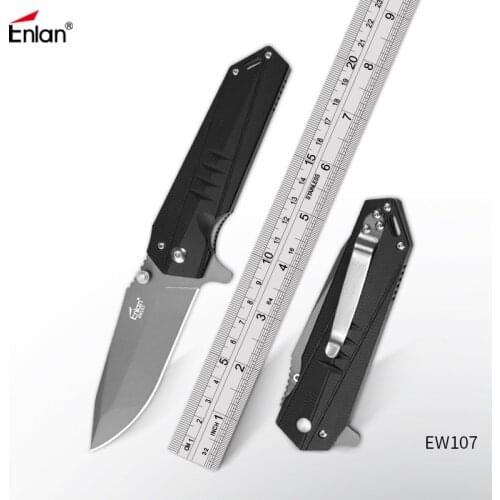 ENLAN Tactical Flipper Folding knife Outdoor self-defence fishing knives jungle hunting knife sharp , 58hrc , dropshipping