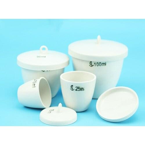 5ml to 300ml Porcelain Crucible Lab Leramic Crucible Ceramic Crucible with Lid for School Labratory Experiment Labwares