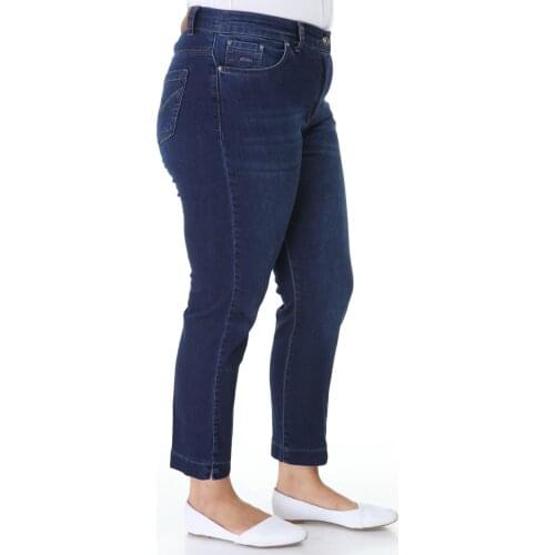 Hanezza Plus Size Bell-Bottomed Slash Detail Jeans Pants