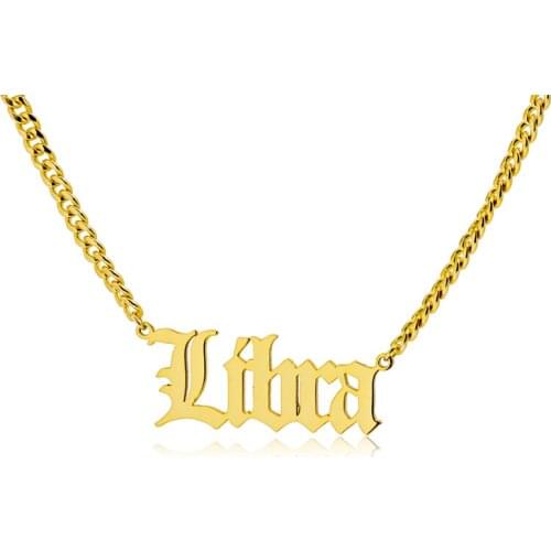 Custom Personalized Name Necklace Stainless Steel Initial Letter Pendant Choker Gold Plated Cuban Chain Men Women Jewelry Gifts