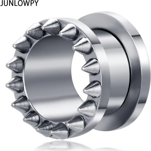 JUNLOWPY Stainless Steel Ear Plugs and Tunnel Flesh Tunnels Earring Gauges Hollow Piercings Expanders Stretchers Body Jewelry
