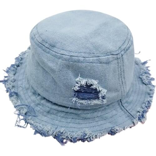 Cowboy Fisherman Hat Hole Baby Kids Denim Lovely Soft Printed Bucket Hat Summer Cotton Blens Soft Sun Hat Caps Детская Шапка