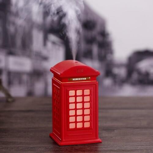 Creative Telephone Booth Diffuser 300ml mini Desktop Air Humidifier Heavy Fog USB mini Diffuser Home Office Mist Maker