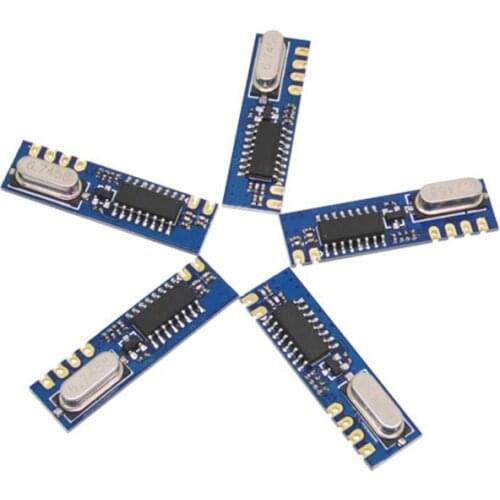 5PCS Arduino Uno Wreless RF ASK Receiver Module SRX887 in 433MHz + Nickel Plated Spring Antenna RX Module