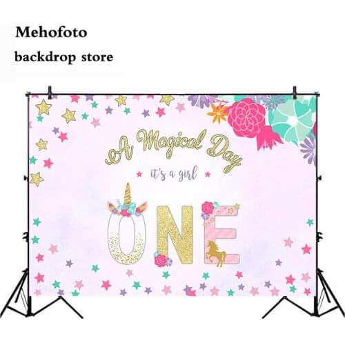 MOCSIKA Unicorn backdrop for Photography Wild One Party Decoration A Magic Day Background for Photo Studio Baby Shower 476