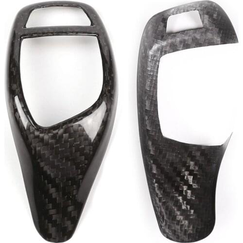 Real Carbon Fiber For BMW F20 F30 F31 F34 X5 F15 X6 F16 X3 F25 X4 F26 F10 F10 Change Gear Car Panel Frame Knob Head Cover Trim