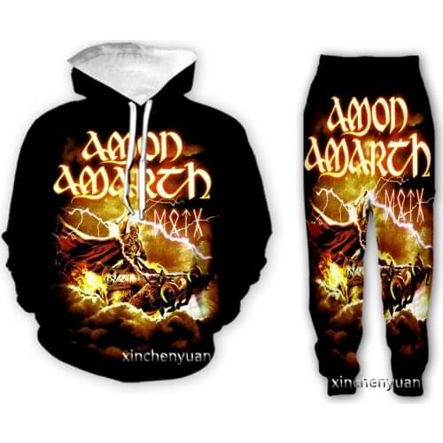 Xinchenyuan New Men/Women Amon Amarth 3D Printed Clothing Long Sleeve Fashion Sweatshirt Hoodies Men Sport Long Pants P07