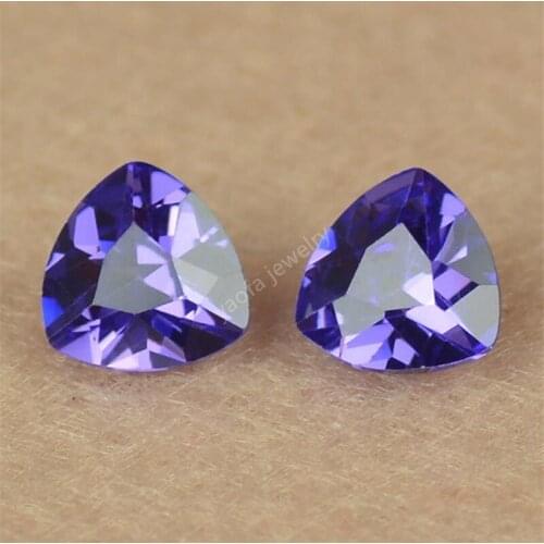 Wholesale 3x3~12x12mm Trillion Shape 5A Purple CZ Stone Lab Created Gems Cubic Zircon Stone Beads For Jewelry DIY